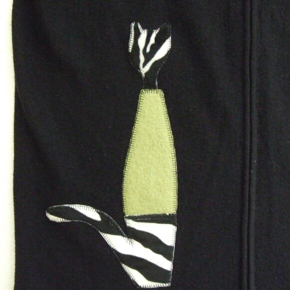 Penningtons sweater vest cute kitty cat black plus size wool maxi cardigan 1X - Picture 15 of 16